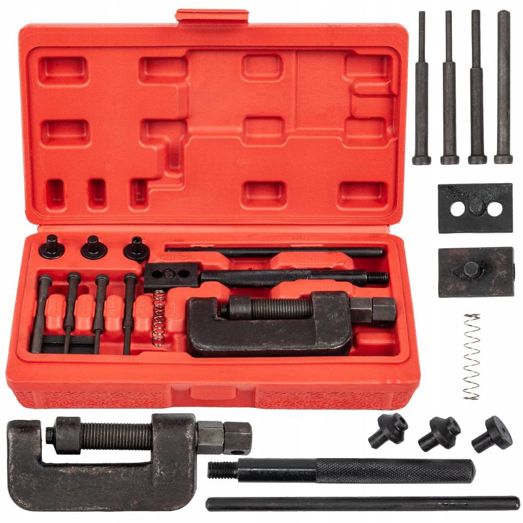 Kit Ferramenta Maleta Chave Extrator Corrente Pino Moto Sacar Rebitador