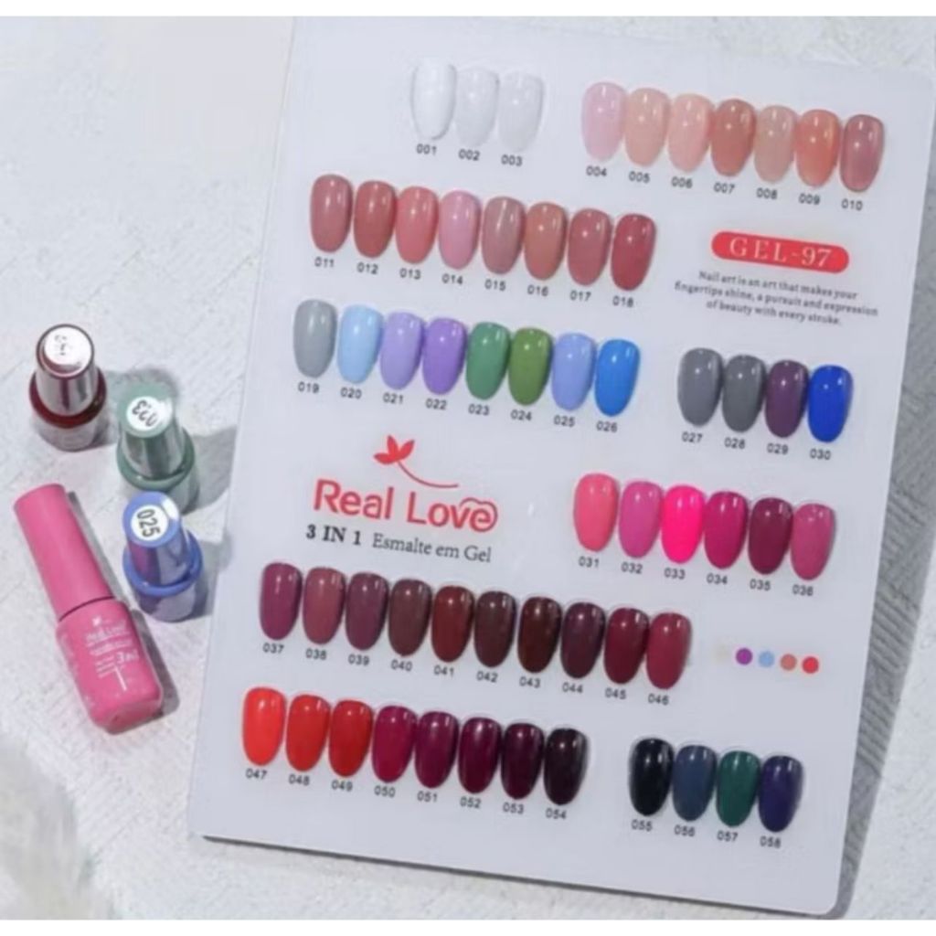 Esmalte Em Gel 3 em 1- Real Love - 5ml