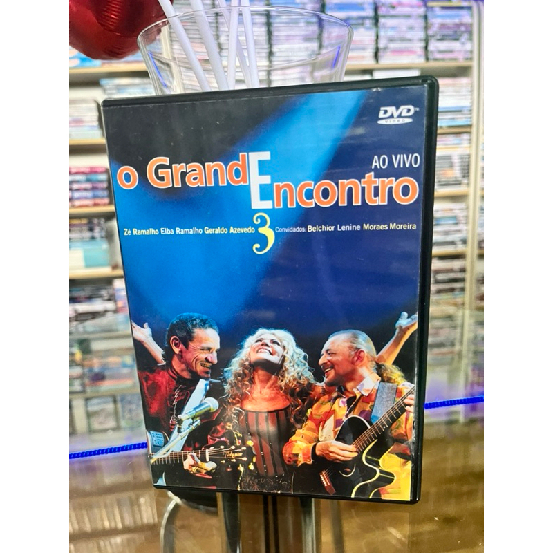 DVD “Grande encontro Ao Vivo - Zé Ramalho, Elba Ramalho e Geraldo Azevedo” - usado