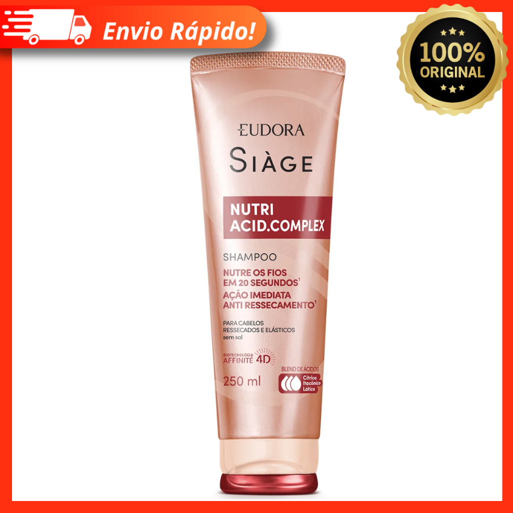 Shampoo Siàge Nutri Acid Complex 250ml - Nutre em 20 Segundos, Anti Ressecamento - Eudora