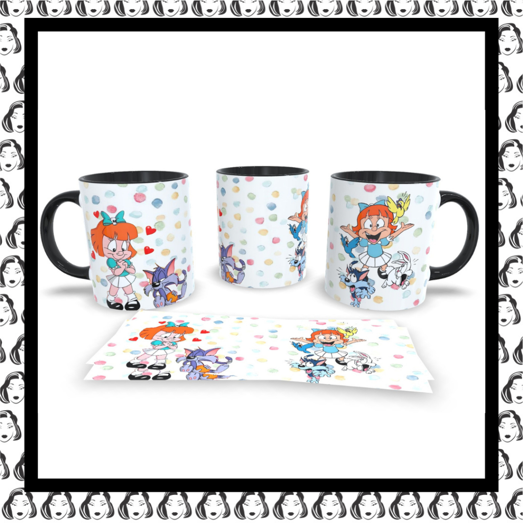 Caneca cerâmica decorada branca - colorida - Looney Tunes - Felícia #3