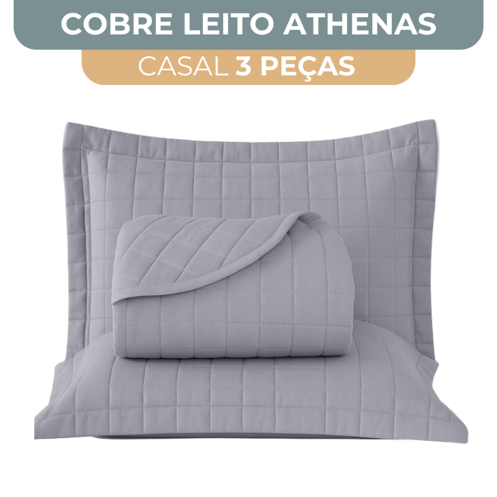 Kit Colcha Cobre Leito Premium 3 peças Casal Dupla Face Porta Travesseiro Matelado