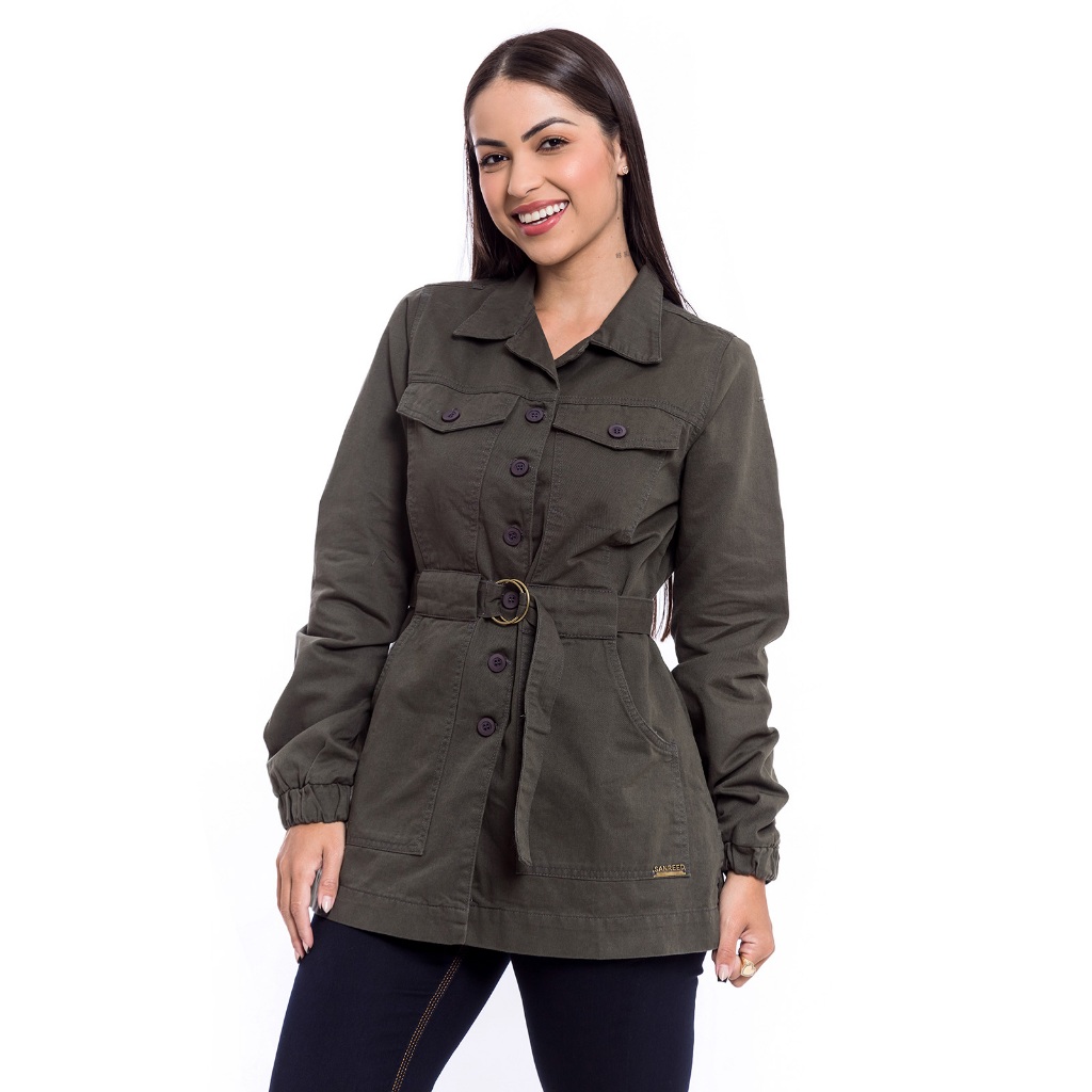 Jaqueta Parka Jeans Elegante Casaco Brim de Inverno