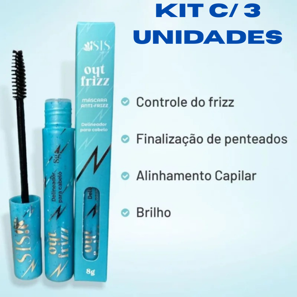 KIT COM 3 Máscara anti-frizz DELINEADOR PARA CABELO - ISIS MAKEUP