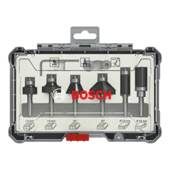 Jogo De Fresas Bosch 6 Peças p/ Tupia Madeira 6mm Kit
