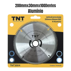 Lâmina Serra Circular TNT 200mm – 100 Dentes com Vídea para Alumínio