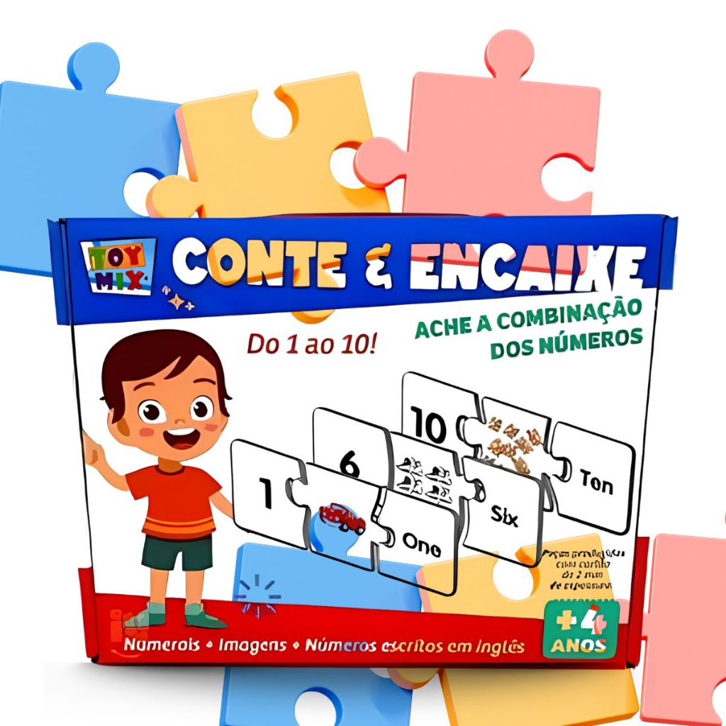 Quebre Cabeça De Número e Quantidade Educativo Matemática Encaixe Combinação Coordenação em Oferta na Shopee