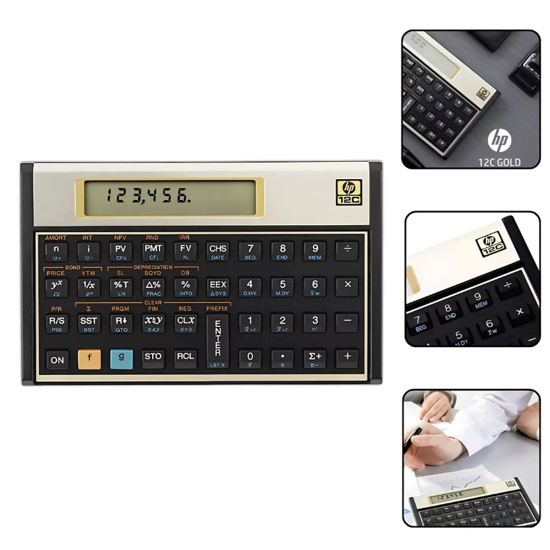 Calculadora Financeira Hp 12c Gold Cor Dourado 130 Funções em Oferta na Shopee