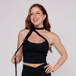 Top Fitness Feminino Várias Amarrações Academia Suplex Poliamida Premium Coleção Pace Up Lot