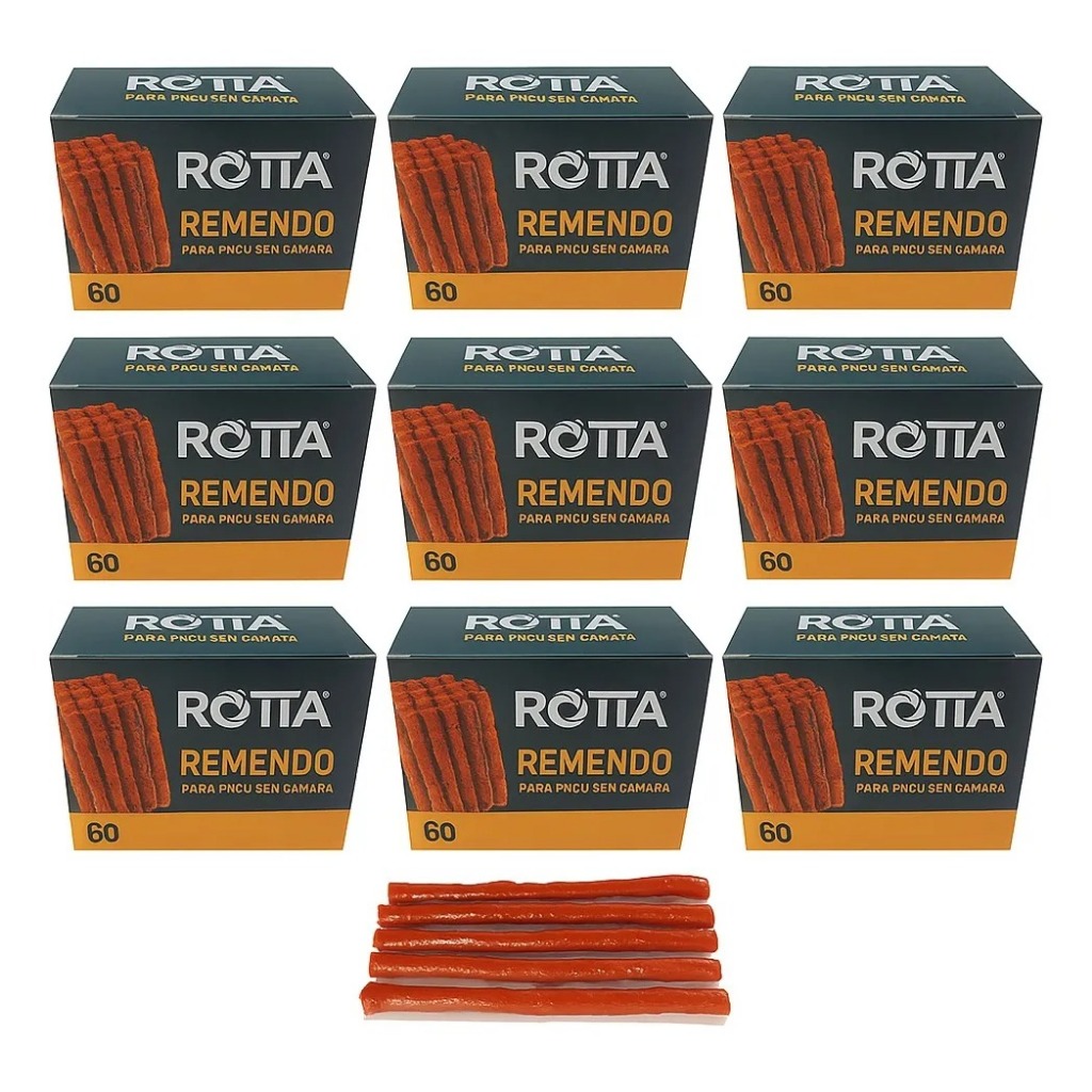 Kit C/ 10 Cx - Refil Pneu Remendo Macarrão 60 Unid - Rotta em Oferta na Shopee