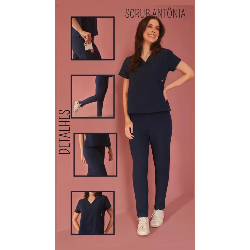 Scrub Feminino - Antônia - Conjunto Pijama Cirurgico Profissionais da Saúde