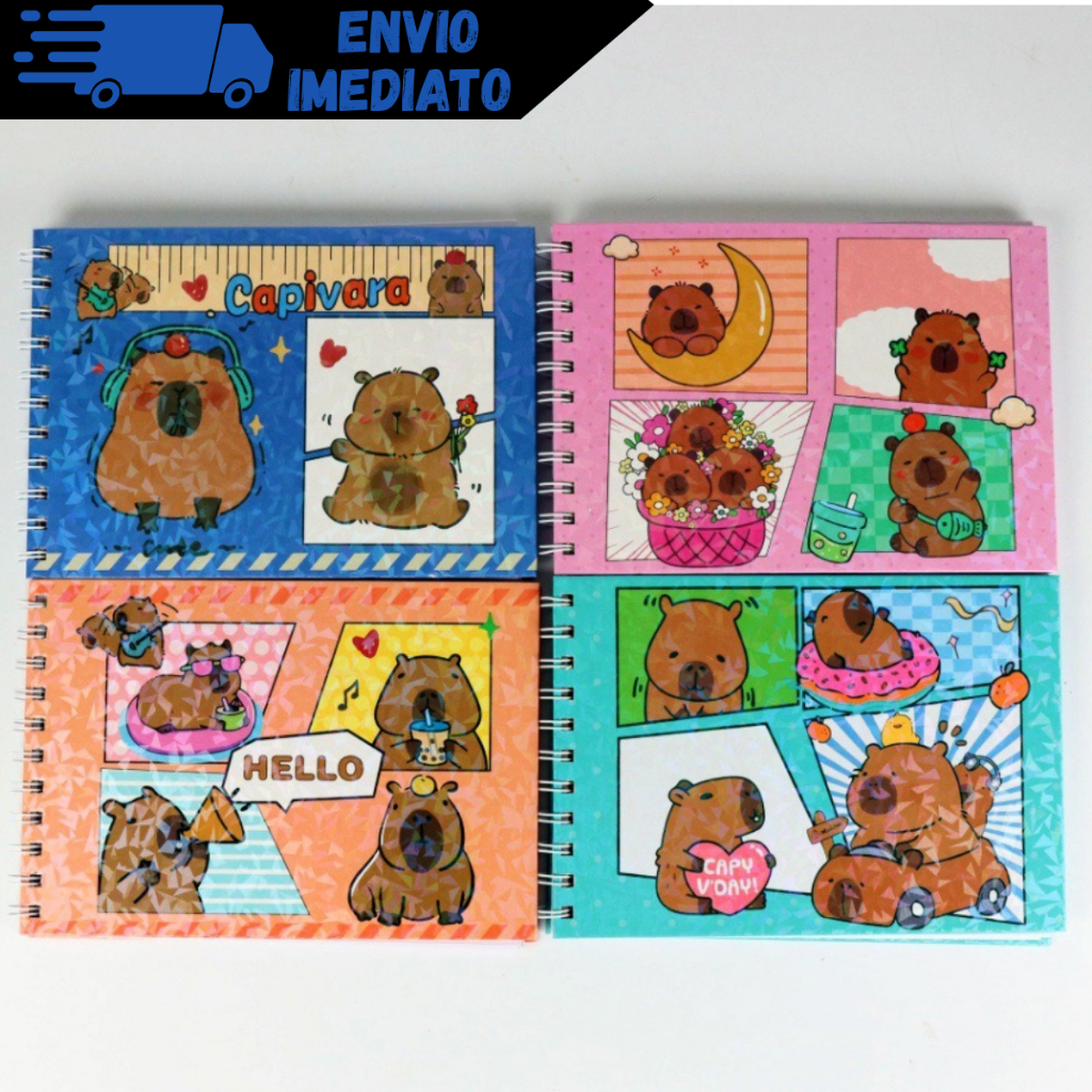 Livro para Colorir Capivara caderno com 50 paginas 180g com acetato pintar diversão estilo...