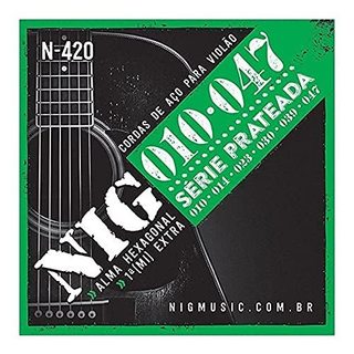 Encordoamento Violão Aço Nig N-420 Prateado 010  1° extra