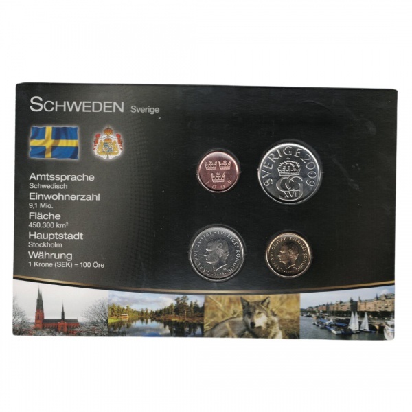 Blister da Suécia - 4 moedas - FC - C/ Certificado