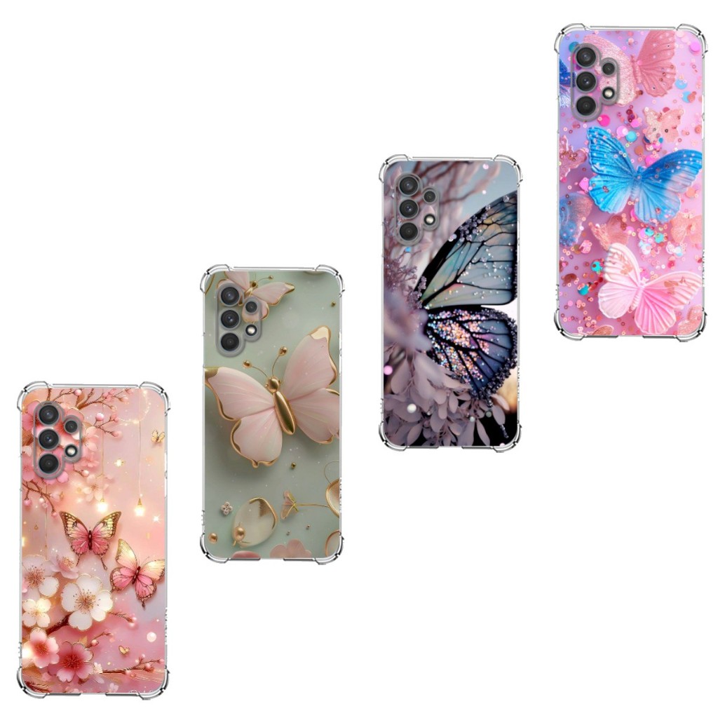 CAPA CAPINHA TPU HEX DE CELULAR COMPATIVEL COM SAMSUNG A32 4G DESENHO BORBOLETAS FEMININA FOFA