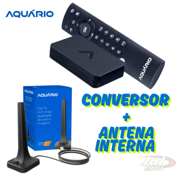 Kit Conversor Digital e Antena Digital Aquario DTV-9000