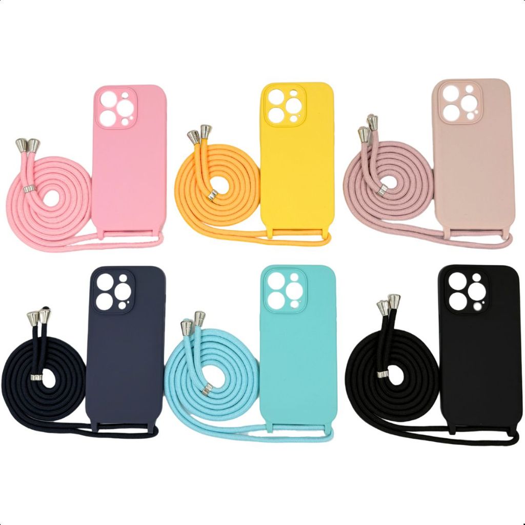 Capa Capinha Case Proteção com Alça Integrada a Tiracolo iPhone 12, 13, 14, 15 Pro/ Pro Max/ Plus em Oferta na Shopee