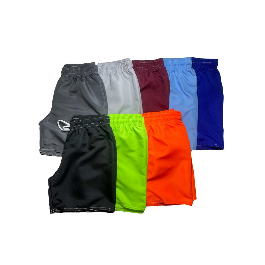 Kit 5 Bermuda infantil elastico menino short masculino tactel praia piscina 2 4 6 8 10 12 14 16