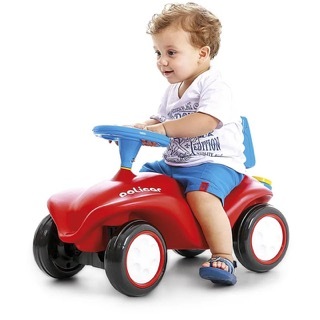Carrinho Triciclo ou pedal Passeio 4 em 1 Infantil Cor Vermelho c/ Som de Buzina Policar Poliplac