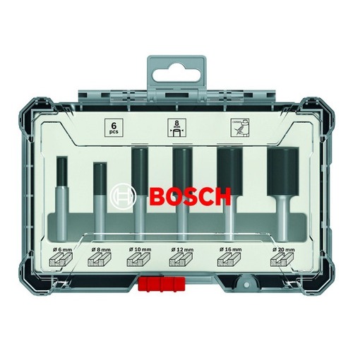 Detalhes do Jogo Fresas Retas Bosch Standard 6 Pcs Encaixe 6mm