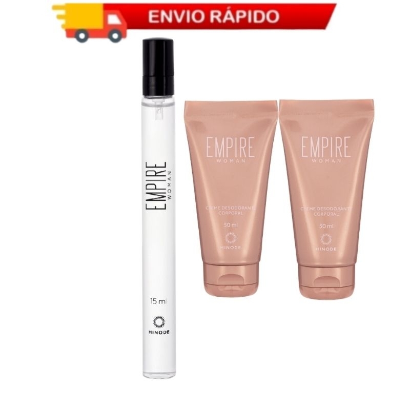 Kit Miniatura Empire Woman 01 Pocket Perfume 15ml + 02 Mini Creme Hidratante Corporal 50ml Hinode