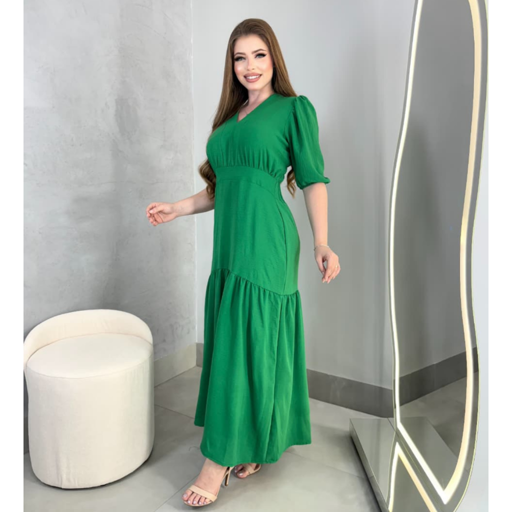 Vestido Longo Feminino Moda Evangelica em Oferta na Shopee