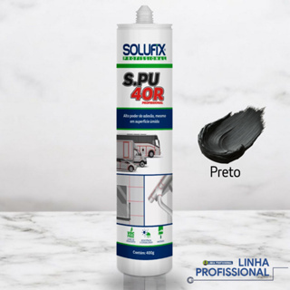 PU40 Preto Poliuretano Silicone Cola Adesivo Selante Anti-Infiltração e Super e Vedação 400g Solufix em Oferta na Shopee
