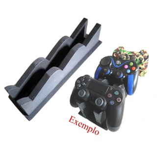 Suporte para 03 Controle Game Gamer PS1 PS2 PS3 PS4 PS5 Xbox One 360 - Gamepad doca de mesa - em Mdf em Oferta na Shopee