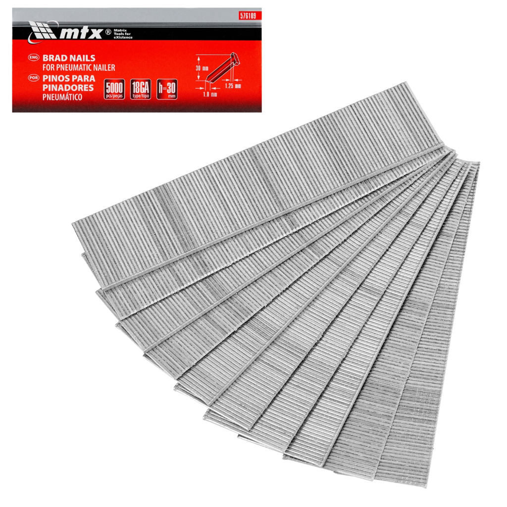 Pinos para Pinadores Pneumáticos 5000 peças MTX Comprimento 30mm Largura 1,25mm Espessura 1mm em Oferta na Shopee