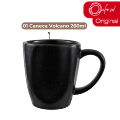 Caneca Café Chá 260ml Ryo Volcano Oxford Preto Fosco