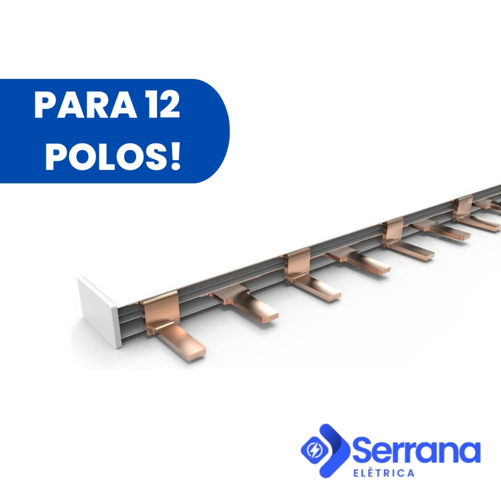 Barramento Pente 12 Polos Bifásico 63a 110 E 220V 21cm