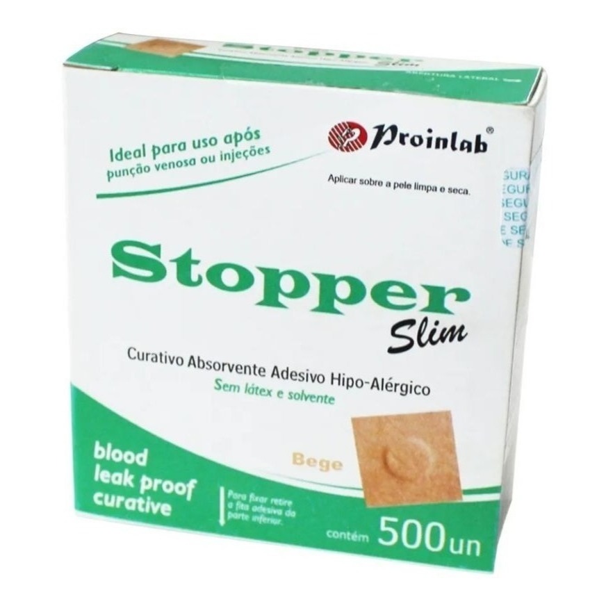 Curativo Stopper Slim RS (Round Square) Bege | Caixa com 500 Unidades – Uso Hospitalar