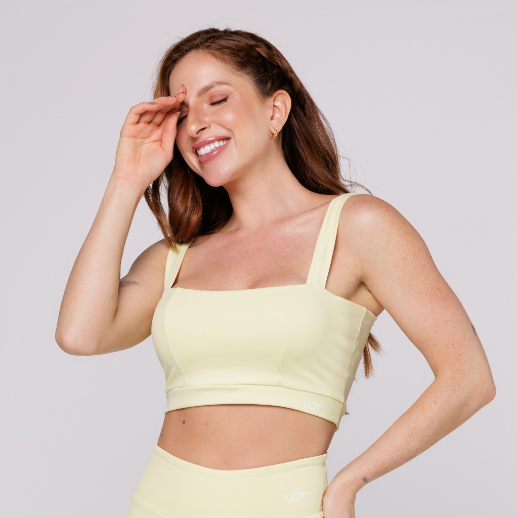 Top Fitness Feminino Decote Quadrado Academia Poliamida Premium Coleção Pace Up