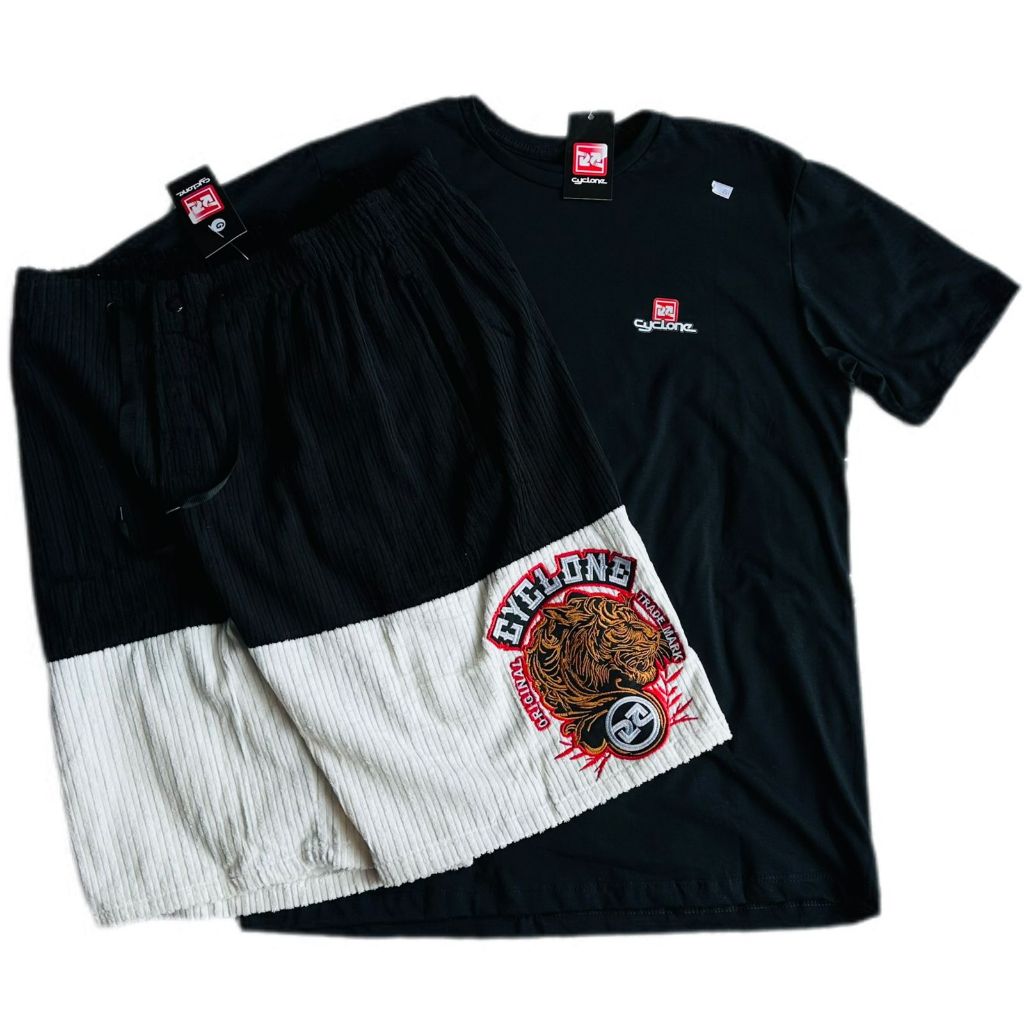 Conjunto Bermuda Da Cyclone Veludo + Camiseta Algodão Breck