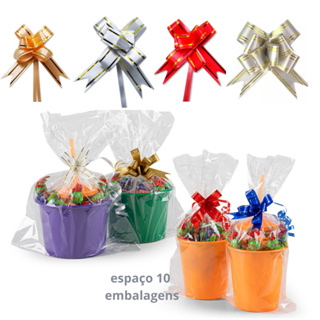 kit 30 saquinho + 30 LAÇO para baldes de pipoca 1L E 1,5L saquinho plástico transparente brilhante para brinde presentes em Oferta na Shopee