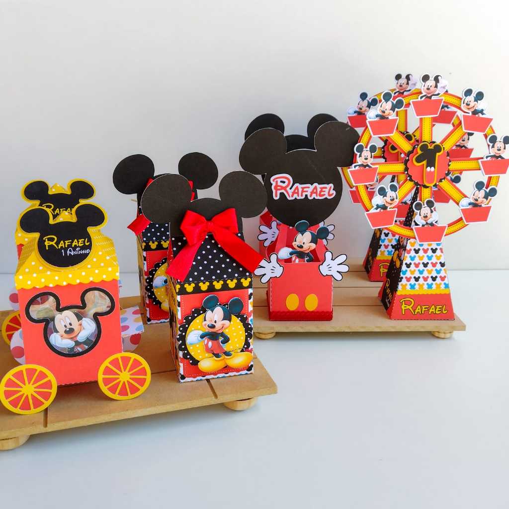 Personalizados pra Festa/ Tema: MICKEY / PEGUE e MONTE/Lembrancinhas MICKEY/Kit para Festa MICKEY/Aniversário/ SACOLINHA