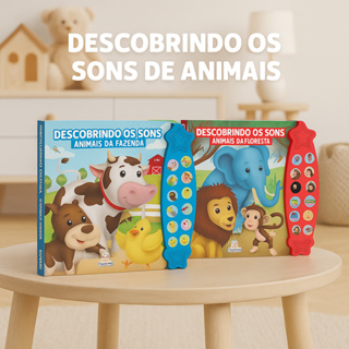 Livro Sonoro Infantil Blu Editora Descobrindo os Sons de Animais! em Oferta na Shopee