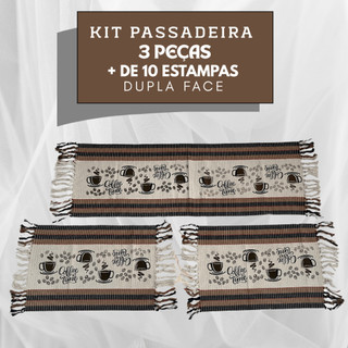 Kit Jogo Passadeira e Tapete de Cozinha 3 Peças Pano Muito Grosso Alta Qualidade Luxo Grande