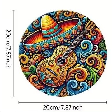 placa decorativa violão chapéu mexicano sombreiro