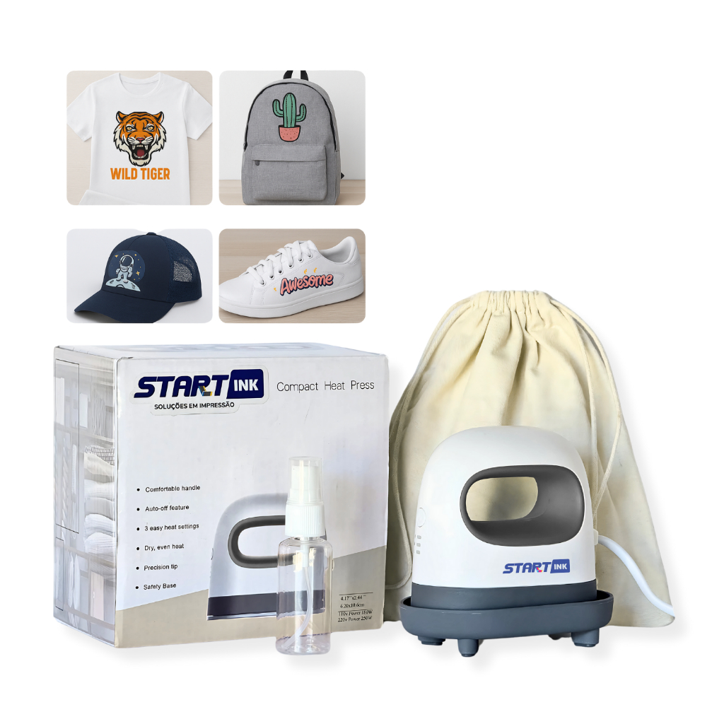 Mini Prensa Térmica Potátil Simples Ferro Roupa Sublimação Personalizado DTF Impressão Camiseta 220V