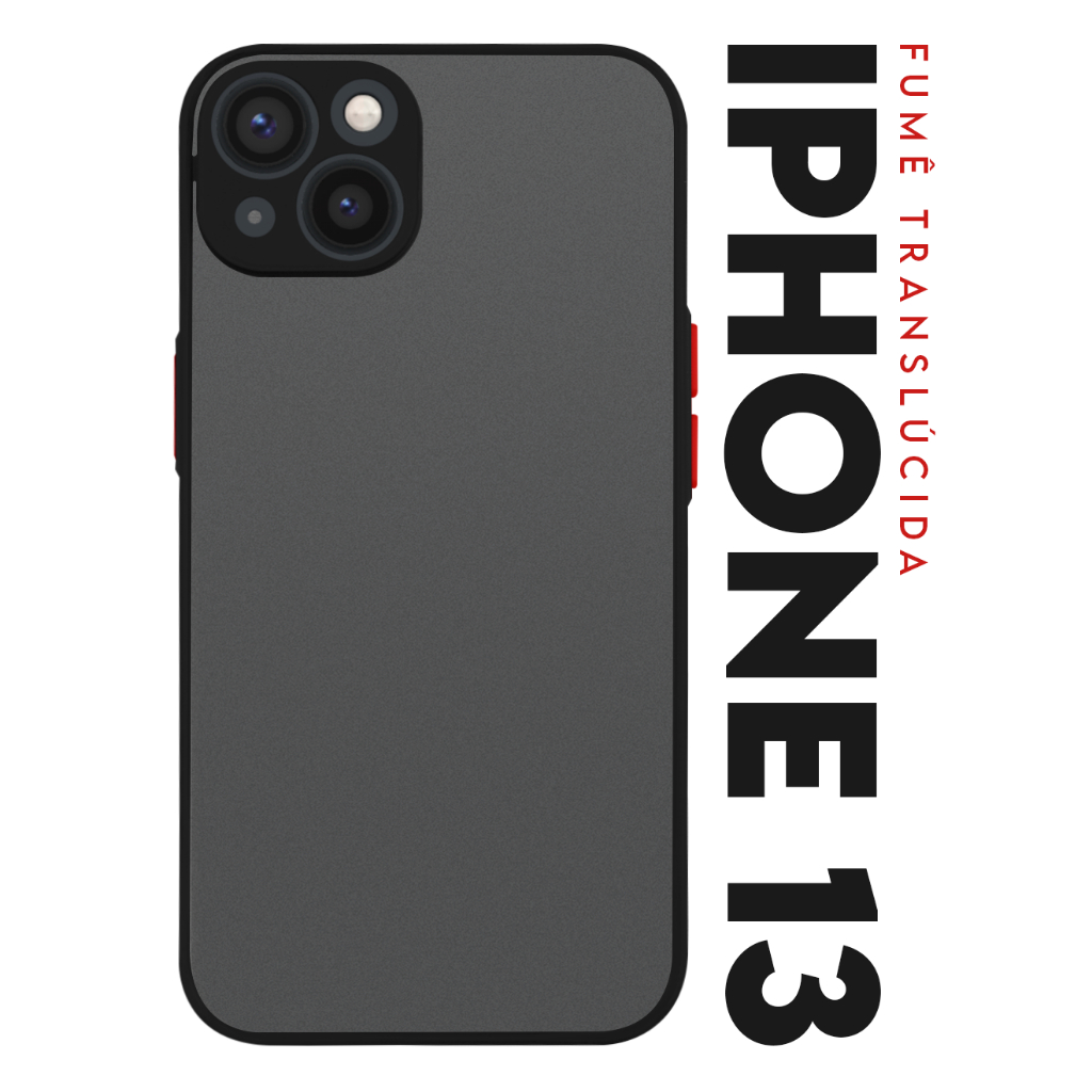 Case Capinha Case Anti Impacto Space Acrílico Translucida Fumê Protetora para IPhone 13 tela 6.1 pol