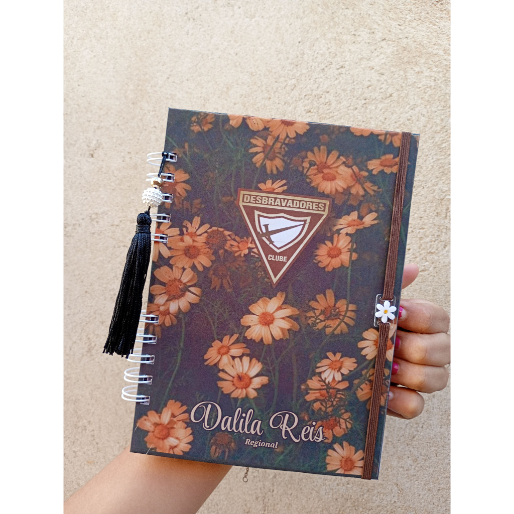 Caderno Personalizado Desbravadores – Nome na Capa, Personalizado, Tassel e Elástico