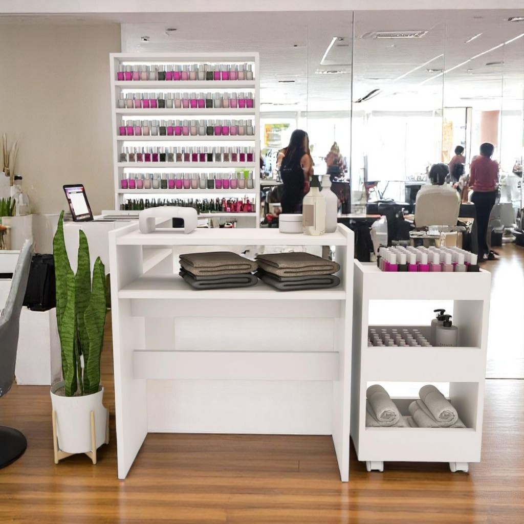Mesa Para Manicure Com Prateleira MDP Salão Estética