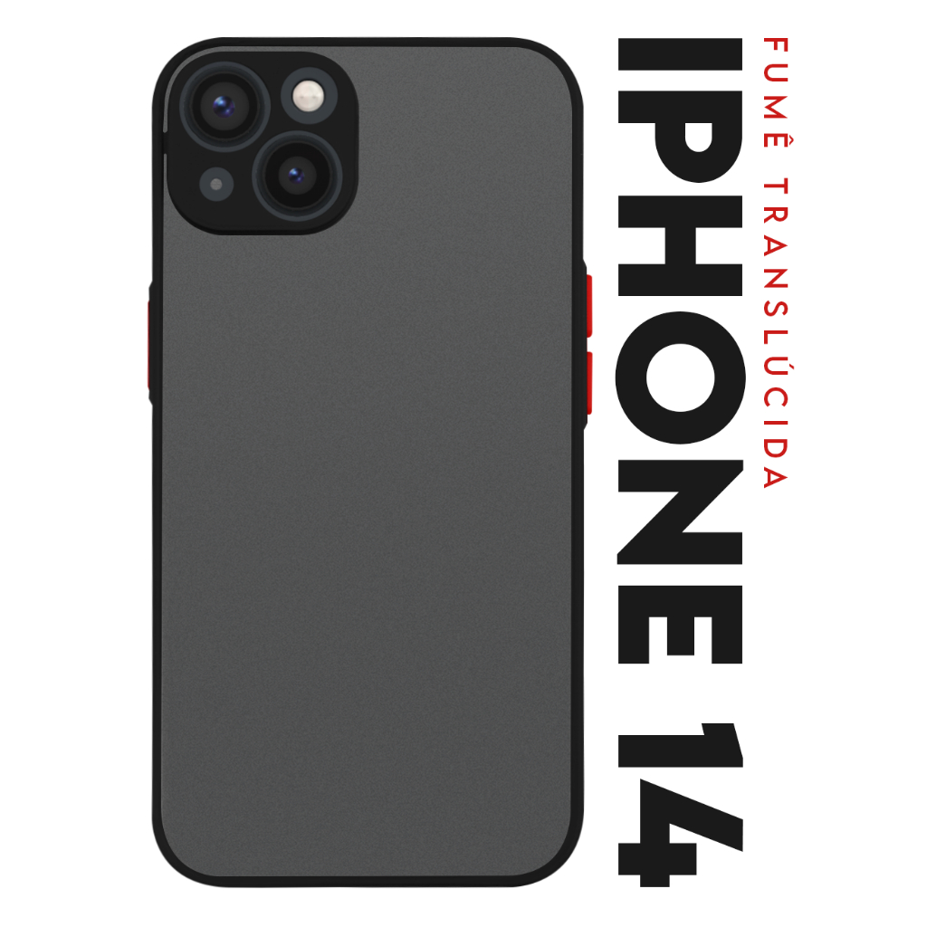 Case Capinha Case Anti Impacto Space Acrílico Translucida Fumê Protetora para IPhone 14 tela 6.1 pol