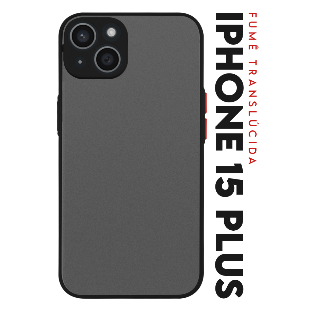 Case Capinha Case Anti Impacto Space Acrílico Translucida Fumê Protetora para IPhone 15 Plus tela 6.7 pol