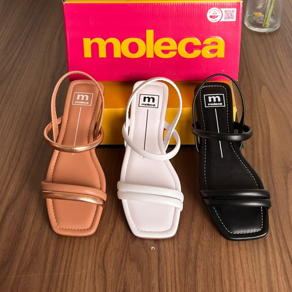 Sandália Moleca Rasteira Feminina Tiras Conforto Chinelo Dia a Dia Rasteirinha Confortável...
