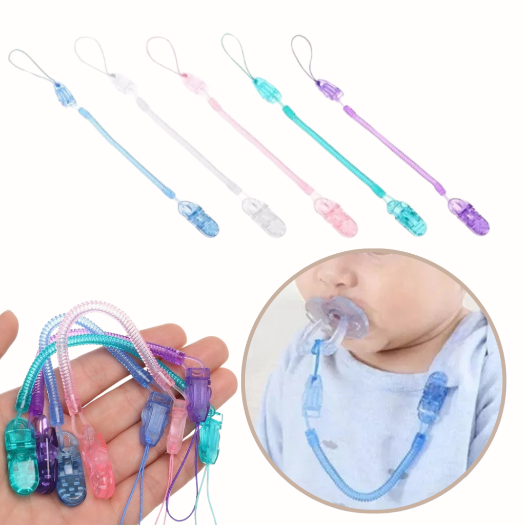 Kit 3 Prendedor De Chupeta Modelo Mola Silicone Bico Man Kuka Bebê Menino Menina Universal Cores