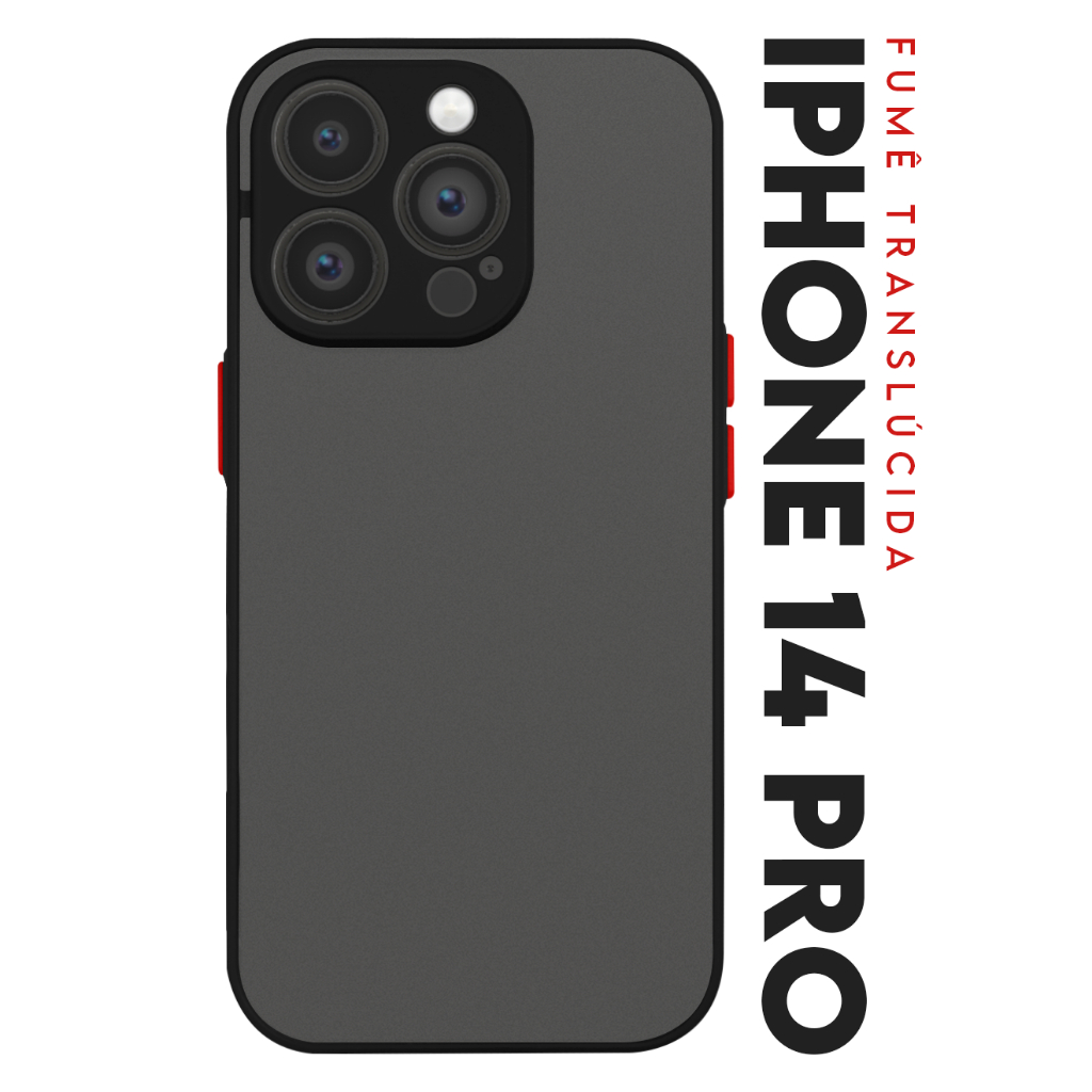 Case Capinha Case Anti Impacto Space Acrílico Translucida Fumê Protetora para IPhone 14 Pro tela 6.1 pol