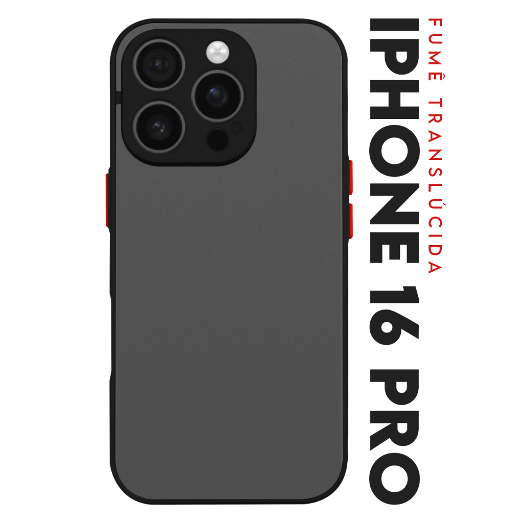 Case Capinha Case Anti Impacto Space Acrílico Translucida Fumê Protetora para IPhone 16 Pro tela 6.3 pol