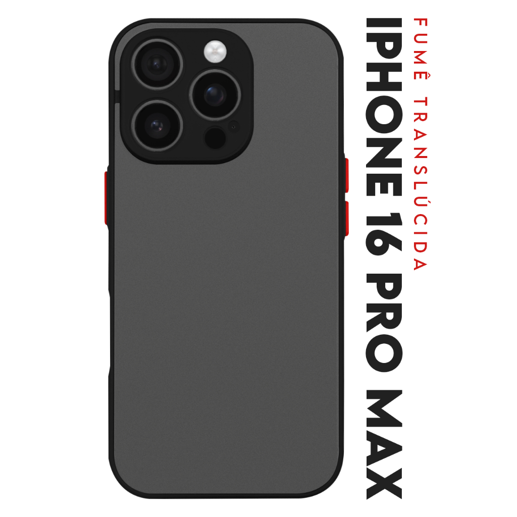 Case Capinha Case Anti Impacto Space Acrílico Translucida Fumê Protetora para IPhone 16 Pro Max tela 6.9 pol